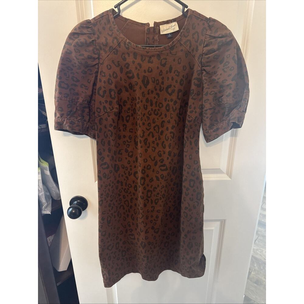 Women’s Universal Thread Leopard Puff Print Shirt Sleeve Devil Dress Size 8